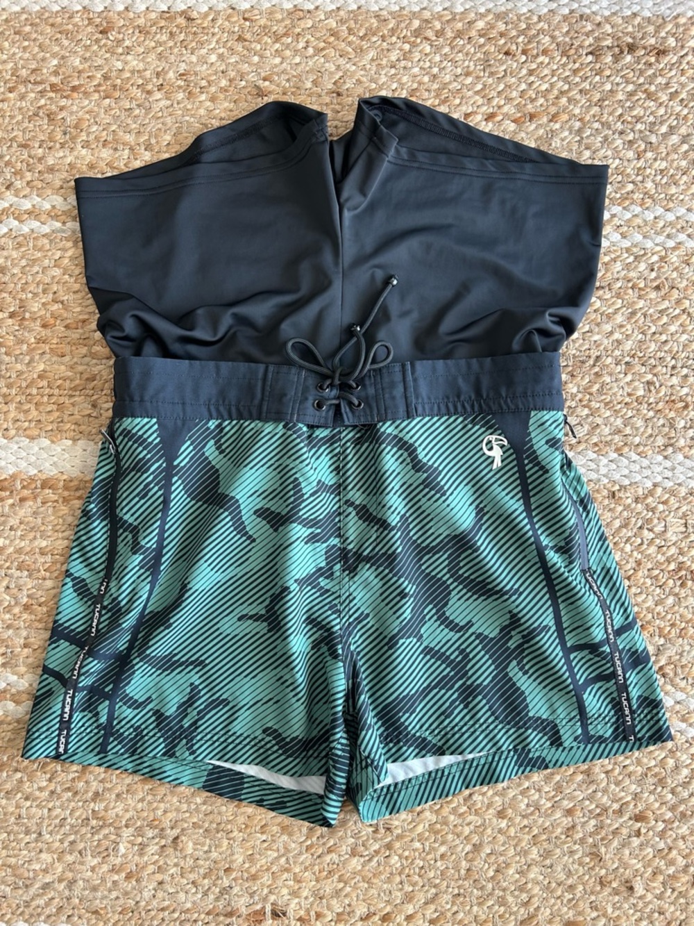 Tucann Striped Camo Swim Trunks Green Camo - Picture 7 of 13